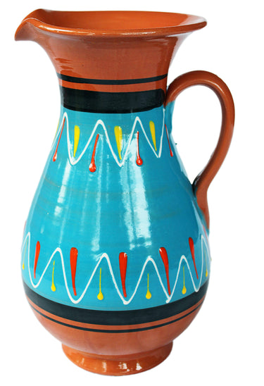 Terracotta Blue, 2 Quart Pitcher - Hand Painted From Spain